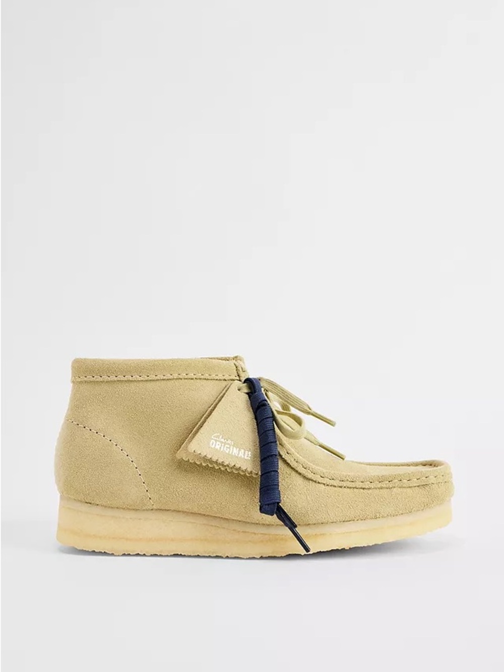 Clarks Originals Wallabee Boot in Maple with Navy Accent